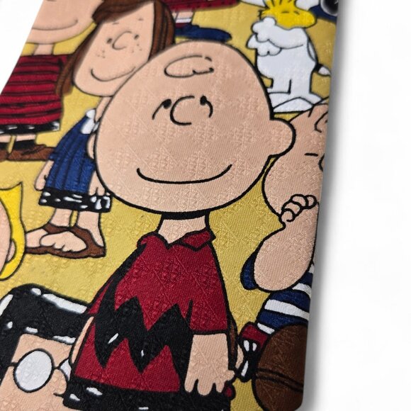 Charlie Brown and Gang Dress Tie Men's Cartoon Comic Characters Retro Snoopy - Picture 4 of 6